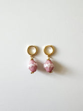 Load image into Gallery viewer, Vintage Pink Huggie Earrings