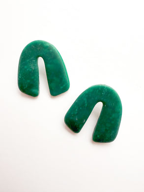 Emerald Clay Arch Post Earrings