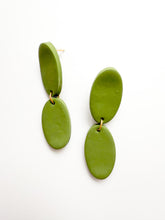 Load image into Gallery viewer, Olive Double Oval Clay Post Earrings