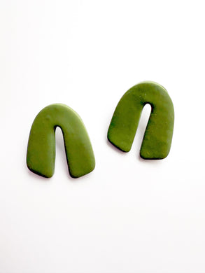 Olive Clay Arch Post Earrings