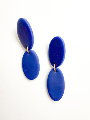 Royal Double Oval Clay Post Earrings