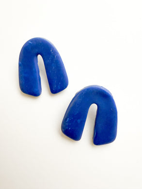 Royal Blue Clay Arch Post Earrings