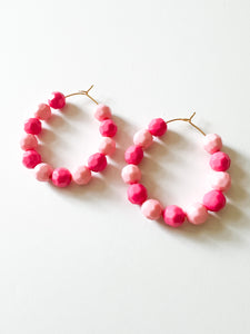 Mix of Pinks Faceted Hoops