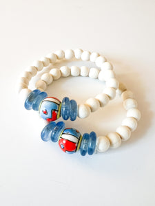 Sky Blue Glass Ceramic Bracelet