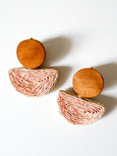 Load image into Gallery viewer, Ballet Pink Hand Painted Raffia Earrings