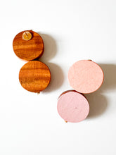Load image into Gallery viewer, Mix of Pinks Hand Painted Round Wood Earrings