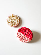 Load image into Gallery viewer, Pink Color Block Painted Rattan Earrings