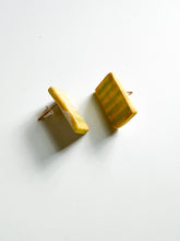 Load image into Gallery viewer, Striped Rectangle Ceramic Post Earrings