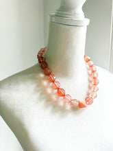 Load image into Gallery viewer, Peach Faceted Acrylic and Gemstone Necklace