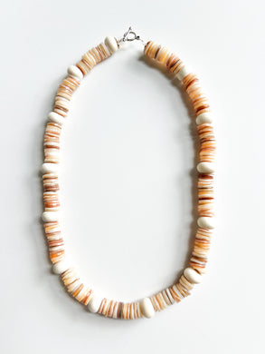 Shell Discs with White Wood Necklace