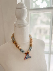 Hannah Myers Light Blue Triangle Pendant Necklace