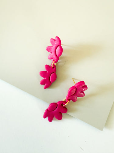 Love Day Collection Magenta Flower Earring