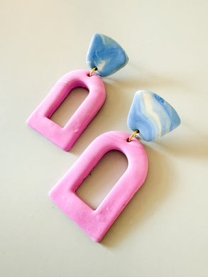 Love Day Collection Sky Blue and Pink Earring