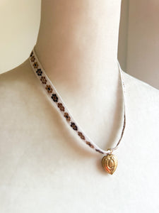 Brown Floral Locket Wrap