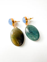 Load image into Gallery viewer, Moss and Sky Drop Earrings
