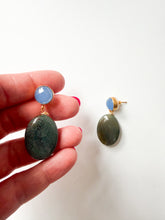 Load image into Gallery viewer, Moss and Sky Drop Earrings