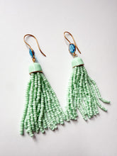 Load image into Gallery viewer, Mint Meadow Tassel Earrings
