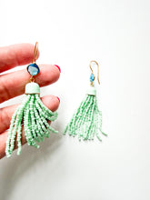 Load image into Gallery viewer, Mint Meadow Tassel Earrings
