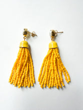 Load image into Gallery viewer, Marigold Drop Tassel Earrings