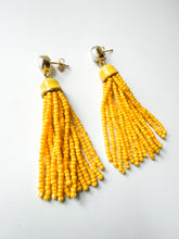 Load image into Gallery viewer, Marigold Drop Tassel Earrings