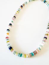 Load image into Gallery viewer, Confetti Gemstones and Fresh Water Pearls Beaded Necklace