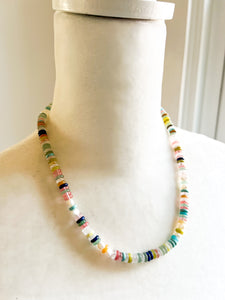 Confetti Gemstones and Fresh Water Pearls Beaded Necklace