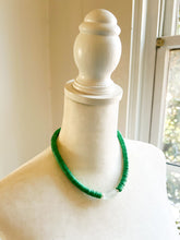 Load image into Gallery viewer, Grass Green Vinyl and Recycled Sea Glass Necklace