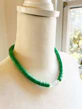 Load image into Gallery viewer, Grass Green Vinyl and Recycled Sea Glass Necklace