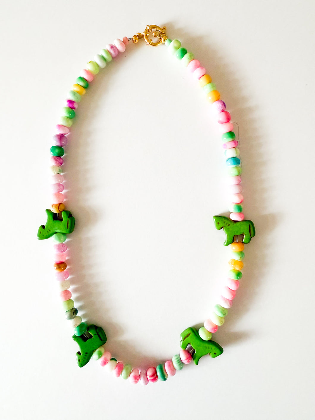 Confetti Gemstone and Turquoise Equine Necklace