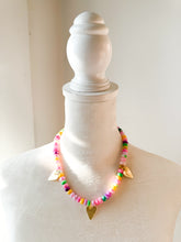 Load image into Gallery viewer, Pink Confetti Gemstone and Heart Charm Necklace