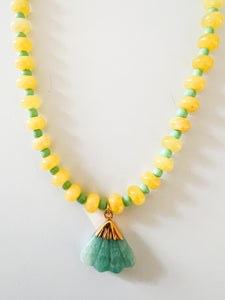 Lemon and Lime Gemstone Pendant Necklace