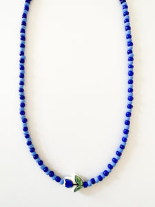 Mix of Blues Tulip Ceramic Necklace