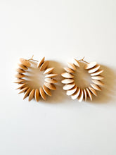 Load image into Gallery viewer, Natural Bicone Wood Hoops
