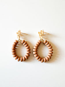 Tan Clay with Butterfly Post Earrings