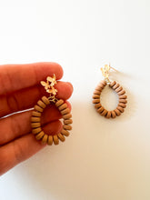 Load image into Gallery viewer, Tan Clay with Butterfly Post Earrings