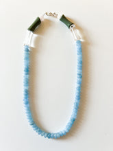 Load image into Gallery viewer, Sky Blue Gemstone with Sage Acrylic Beaded Necklace