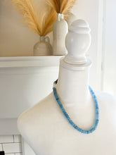 Load image into Gallery viewer, Sky Blue Gemstone with Sage Acrylic Beaded Necklace