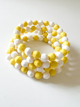 Load image into Gallery viewer, Yellow and White Acrylic Bead Bracelet