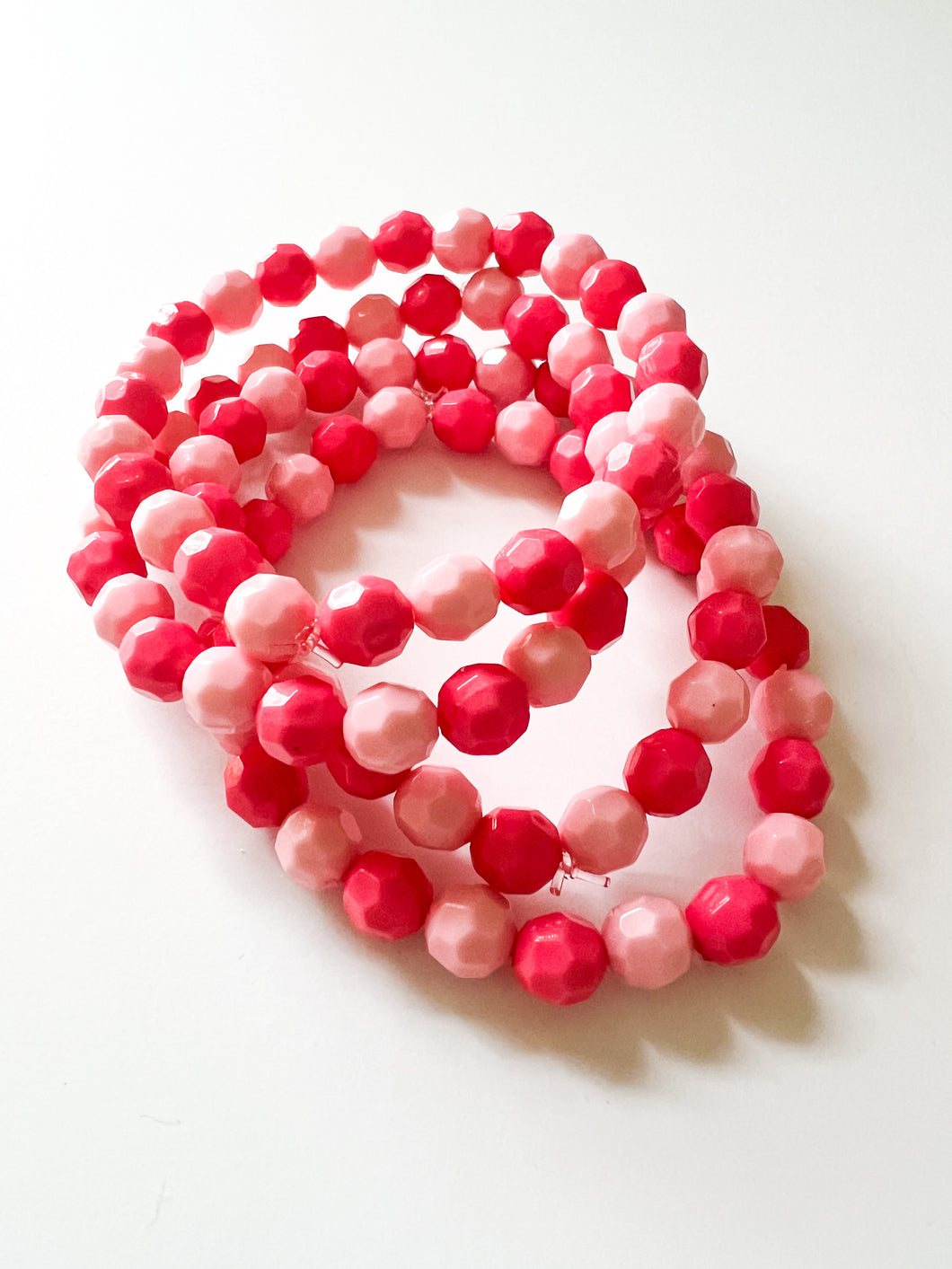 Mix of Pinks Faceted Acrylic Bracelet