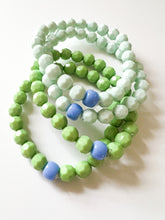 Load image into Gallery viewer, Lime and Turquoise Faceted Acrylic Bracelet
