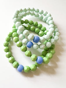 Lime and Turquoise Faceted Acrylic Bracelet