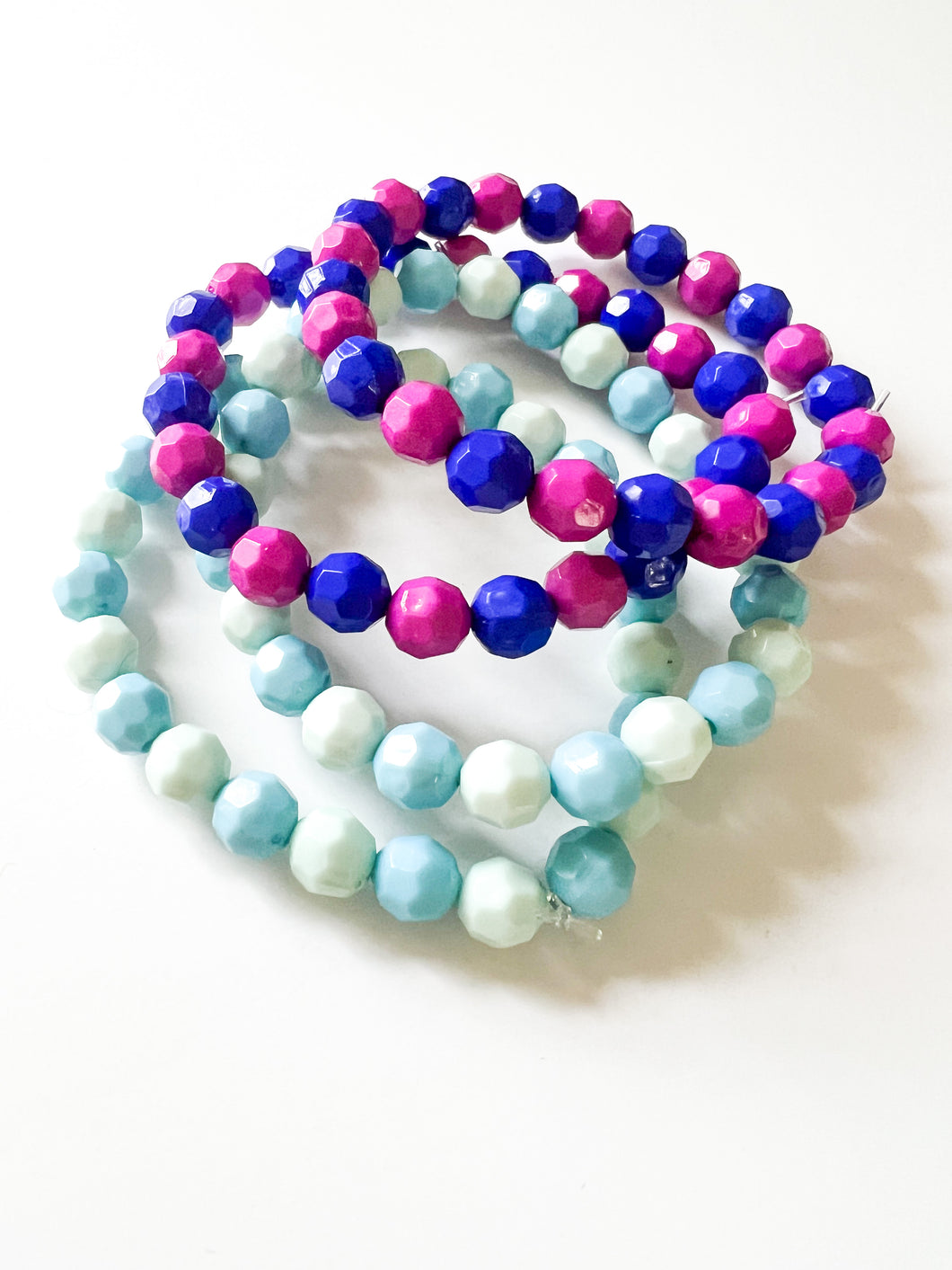 Mix of Purples and Blues Faceted Acrylic Bracelet