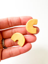 Load image into Gallery viewer, Sunny Yellow Ceramic Arch Earrings