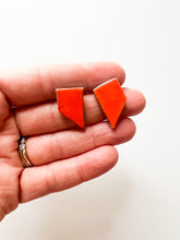 Load image into Gallery viewer, Asymmetrical Coral Ceramic Post Earrings