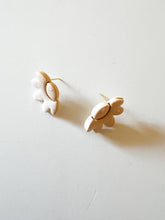 Load image into Gallery viewer, Ivory Clay Floral Post Earrings