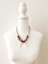 Load image into Gallery viewer, Maroon and Gray Crescent Gameday Necklace