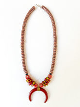 Load image into Gallery viewer, Maroon and Brown Crescent Gameday Necklace