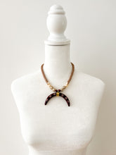 Load image into Gallery viewer, Maroon and Tan Crescent Gameday Necklace
