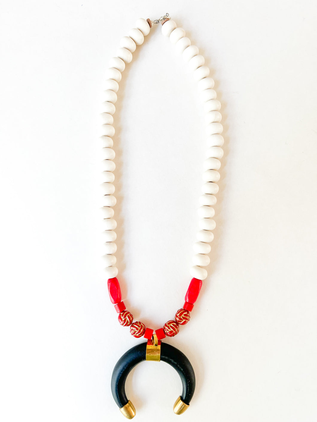 Red and Black Crescent Gameday Necklace