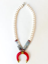 Load image into Gallery viewer, Gray and Red Crescent Gameday Necklace
